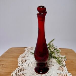 Vintage AVON Ruby Bud Vase • Somewhere  Bottle (empty)